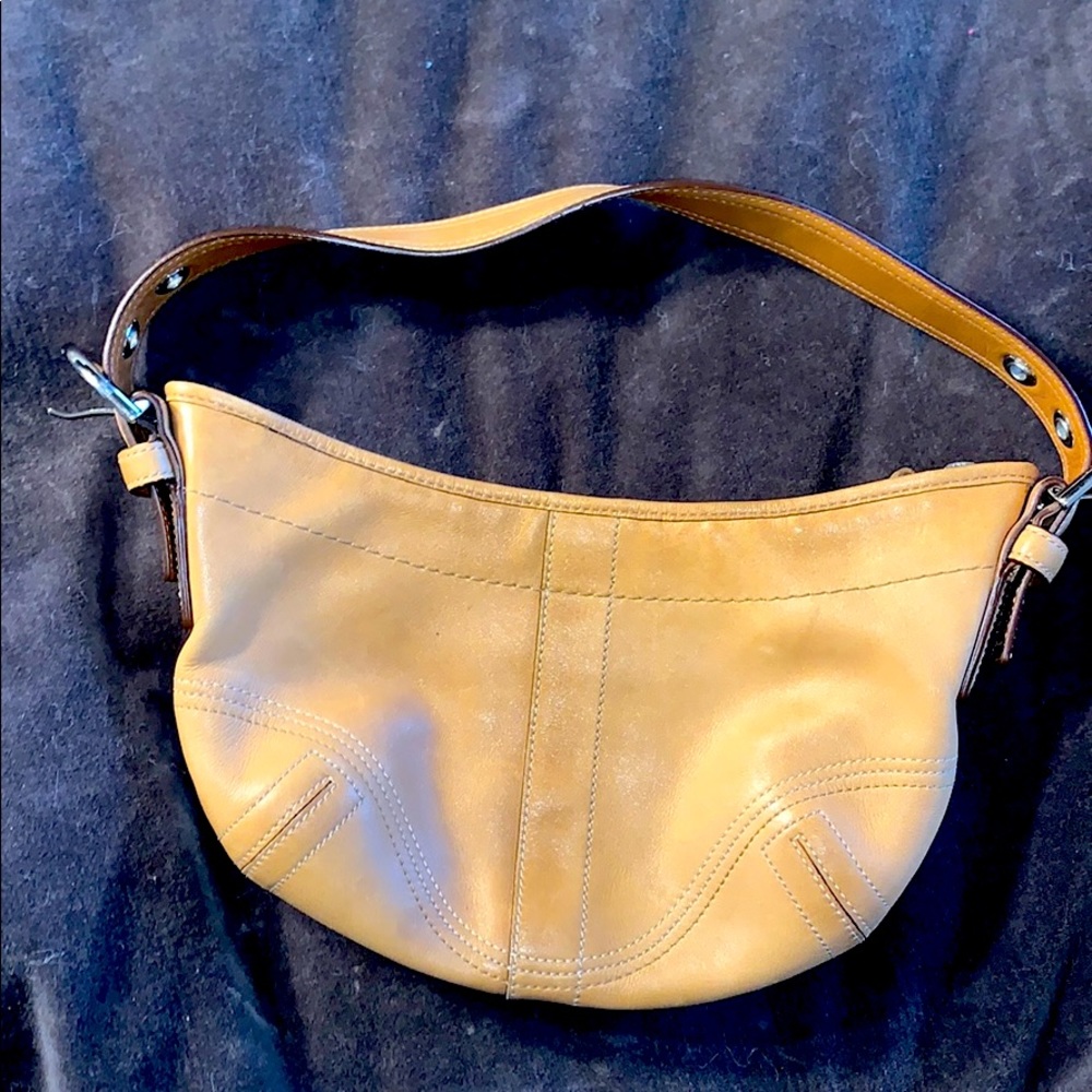 COACH tan leather purse